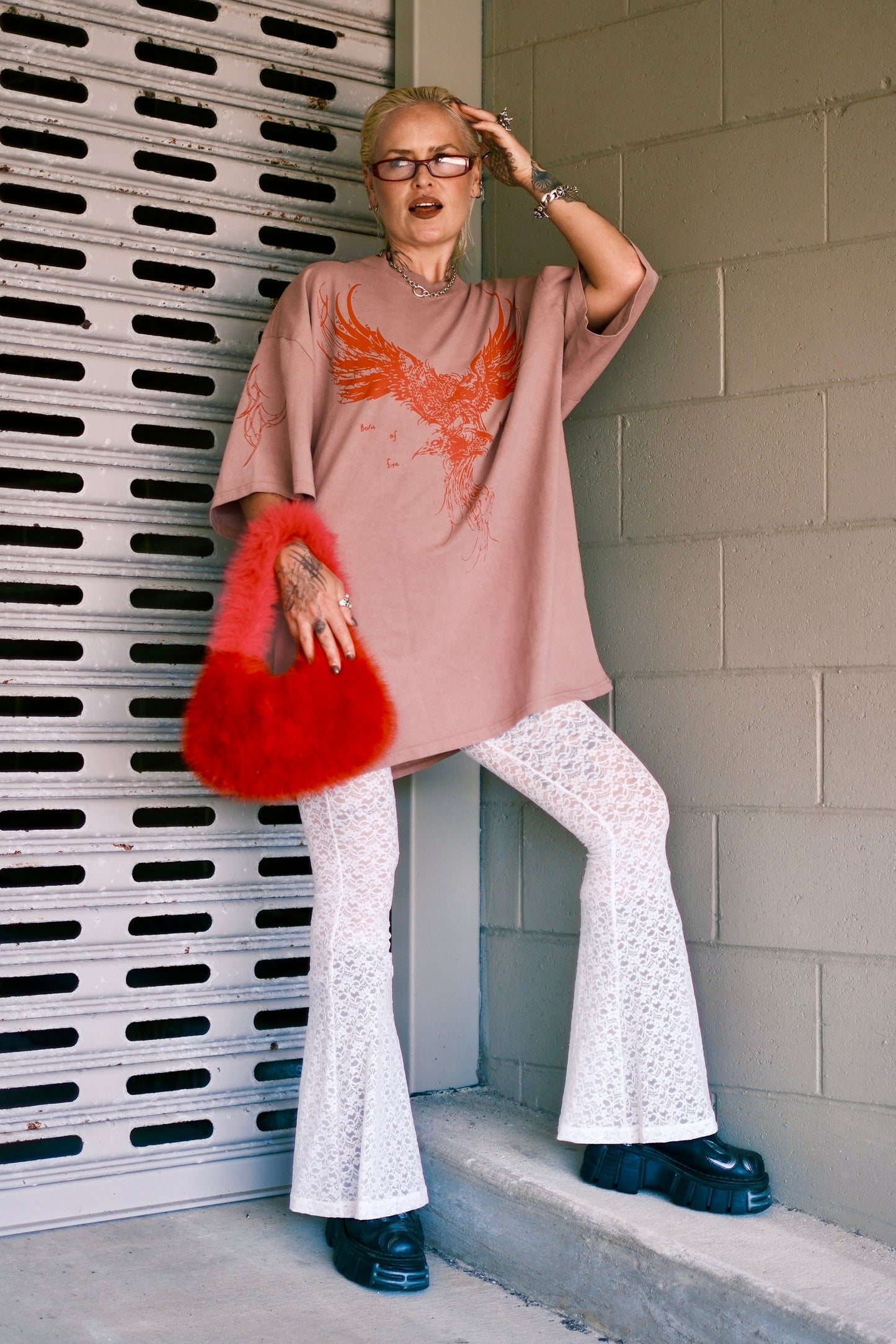 EVOLVE Lace Flares - White