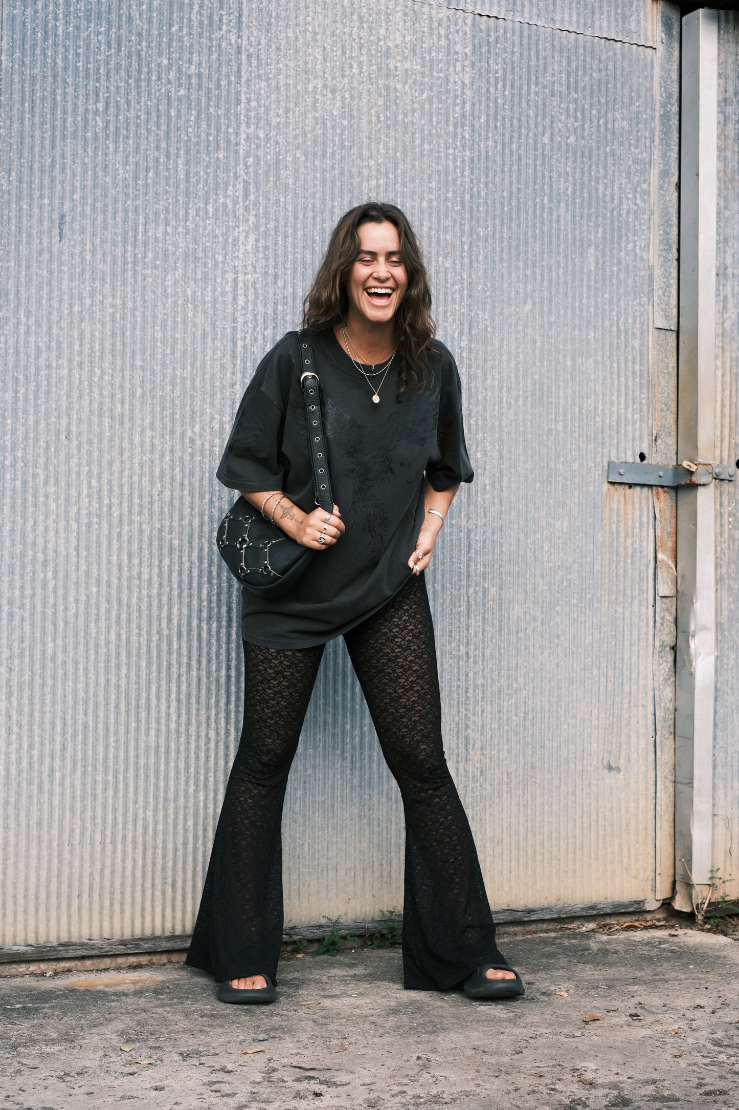 EVOLVE Lace Flares - Black