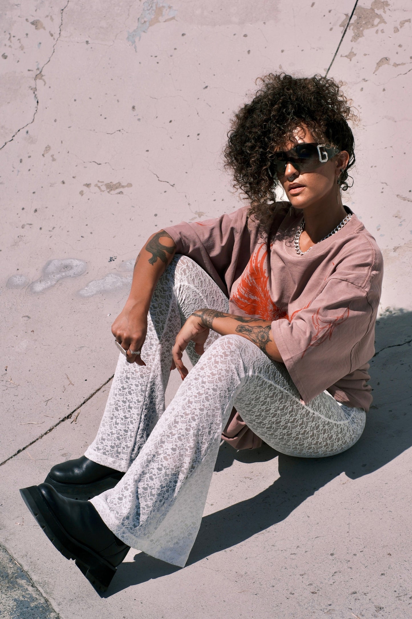 EVOLVE Lace Flares - White