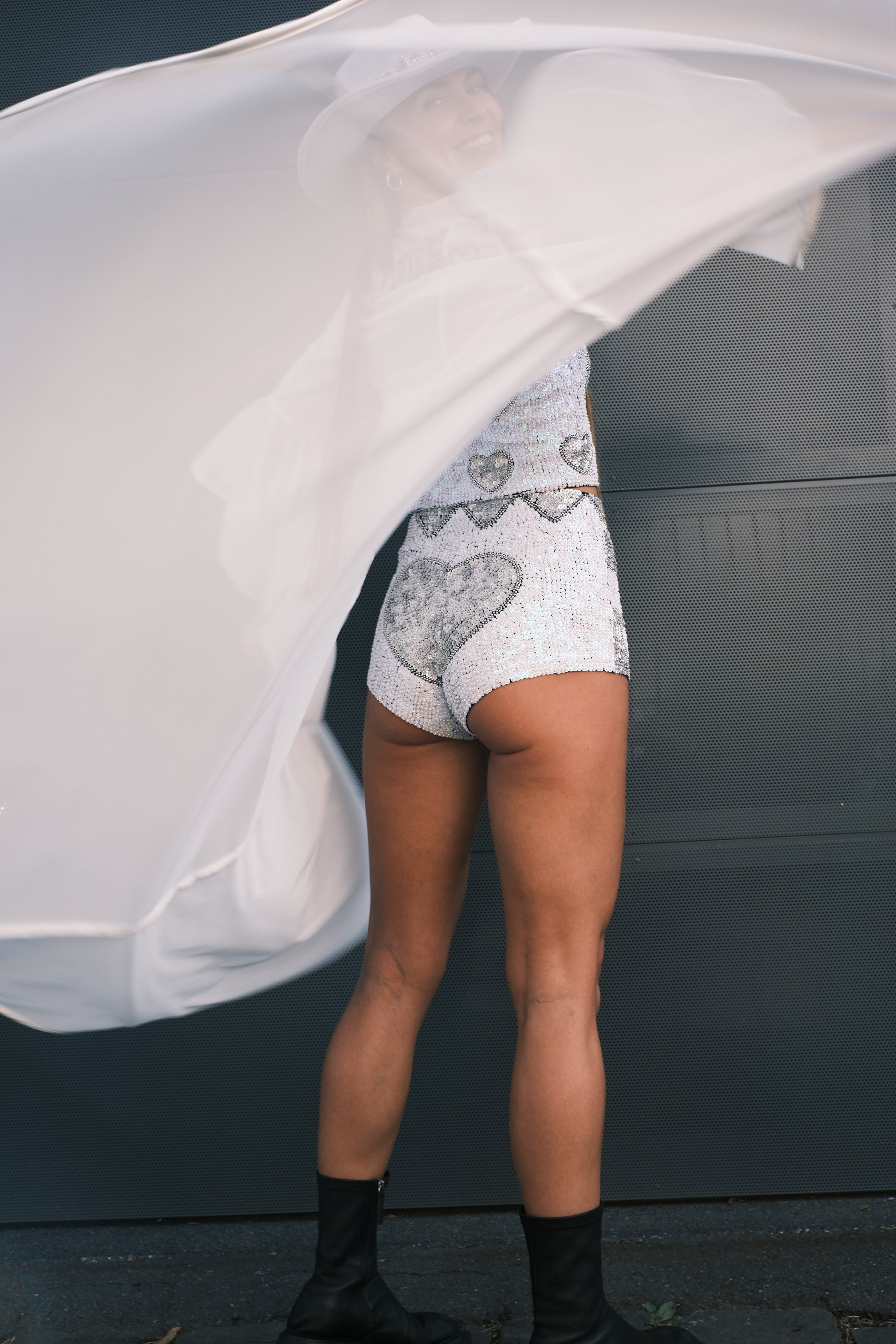 Elegant white bridal kimono, perfect for hens party outfit and bachelorette celebrations for the bride. A chic, lightweight option for bridal showers or as a bride gown for the morning of the wedding.