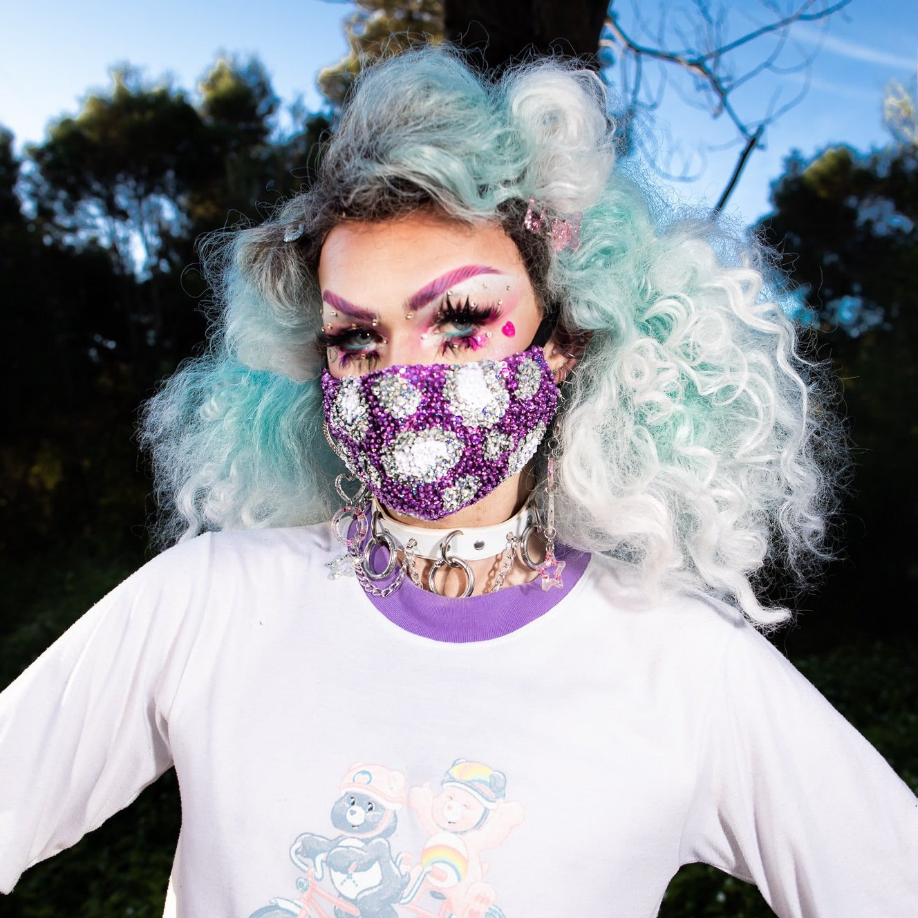 Purple Leopard Dust Mask, Great face Mask for Christmas - Weddings, Events- Birthday Party- College Team - Cheerleaders- New Years - Bars- Restaurant- Hostess- Bachelor and Brides - Dance Studio Halloween party and Mascaras Cruise Ship Masks and Vacations