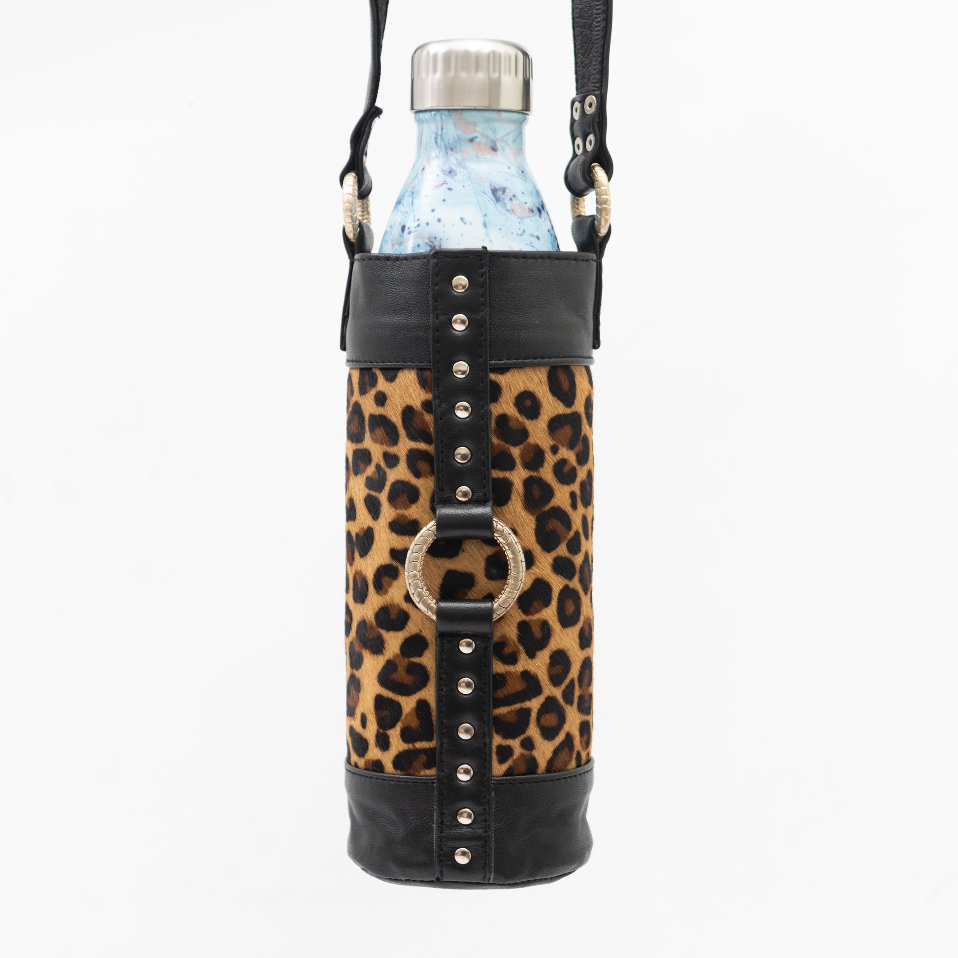 designer water bottle bag with shoulder strap