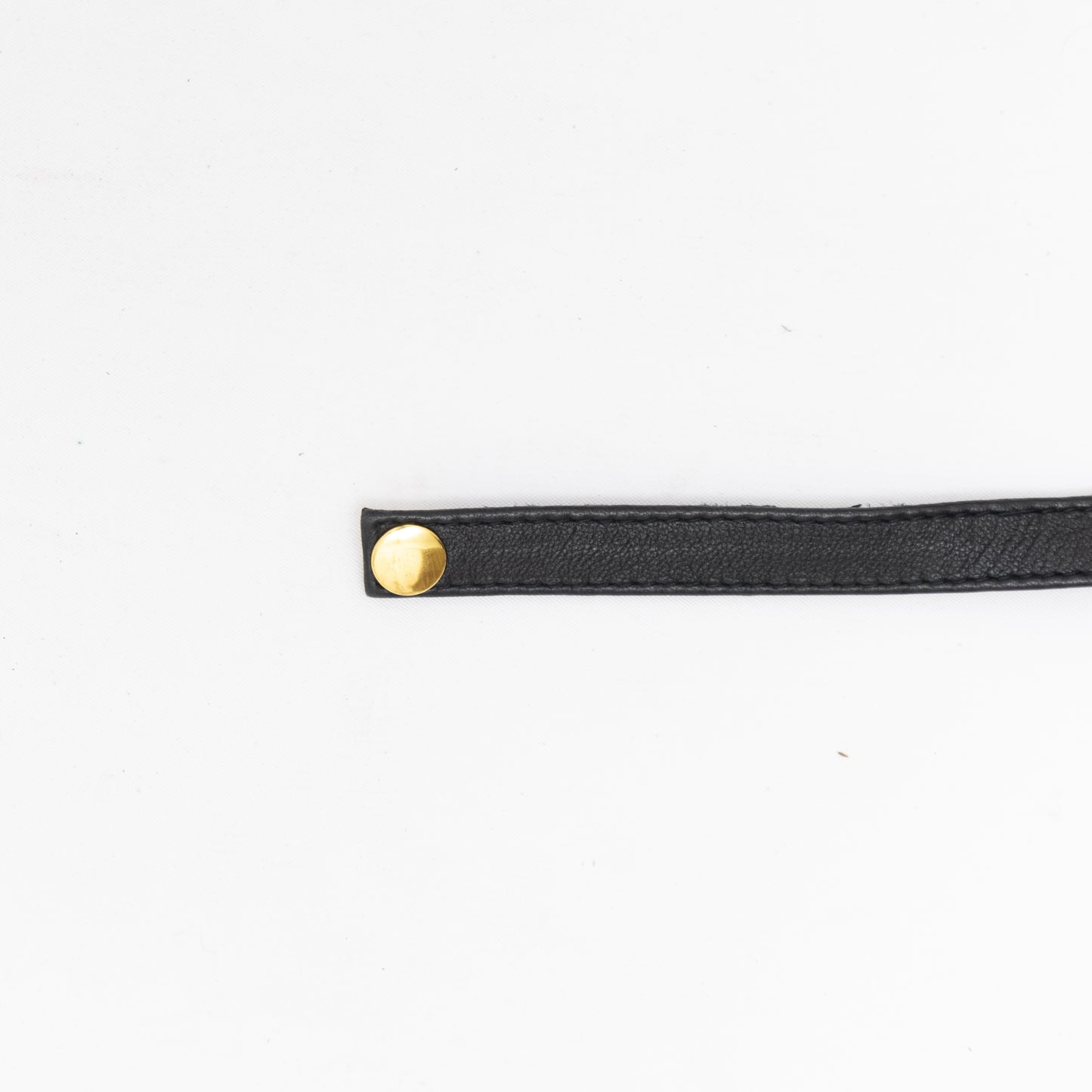 button closure on black leather chunky handmade choker.
