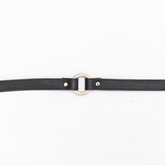 handmade black genuine leather choker necklace with detailed silver o ring, for festival outfits, rave wear or bondage style.