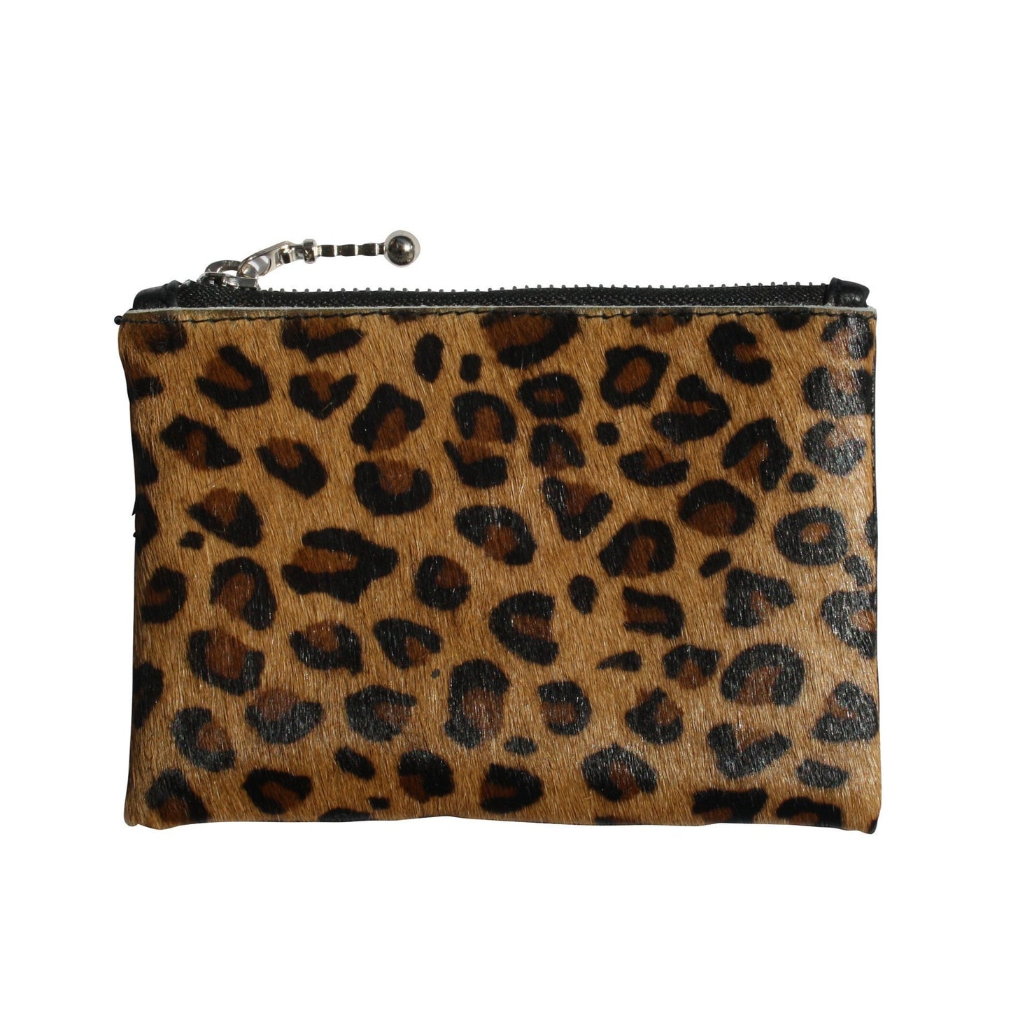 Leopard Print Purse, Ziji The Label, spotted, animal print, silver zip, painted cow hide, zip insert, small, petite, sleek and sexy, feminine, ladies.