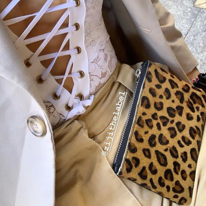 Ziji The Label, Leopard Print Ladies Purse, clutch, money bag, animal print, small, designer, fashion, label.
