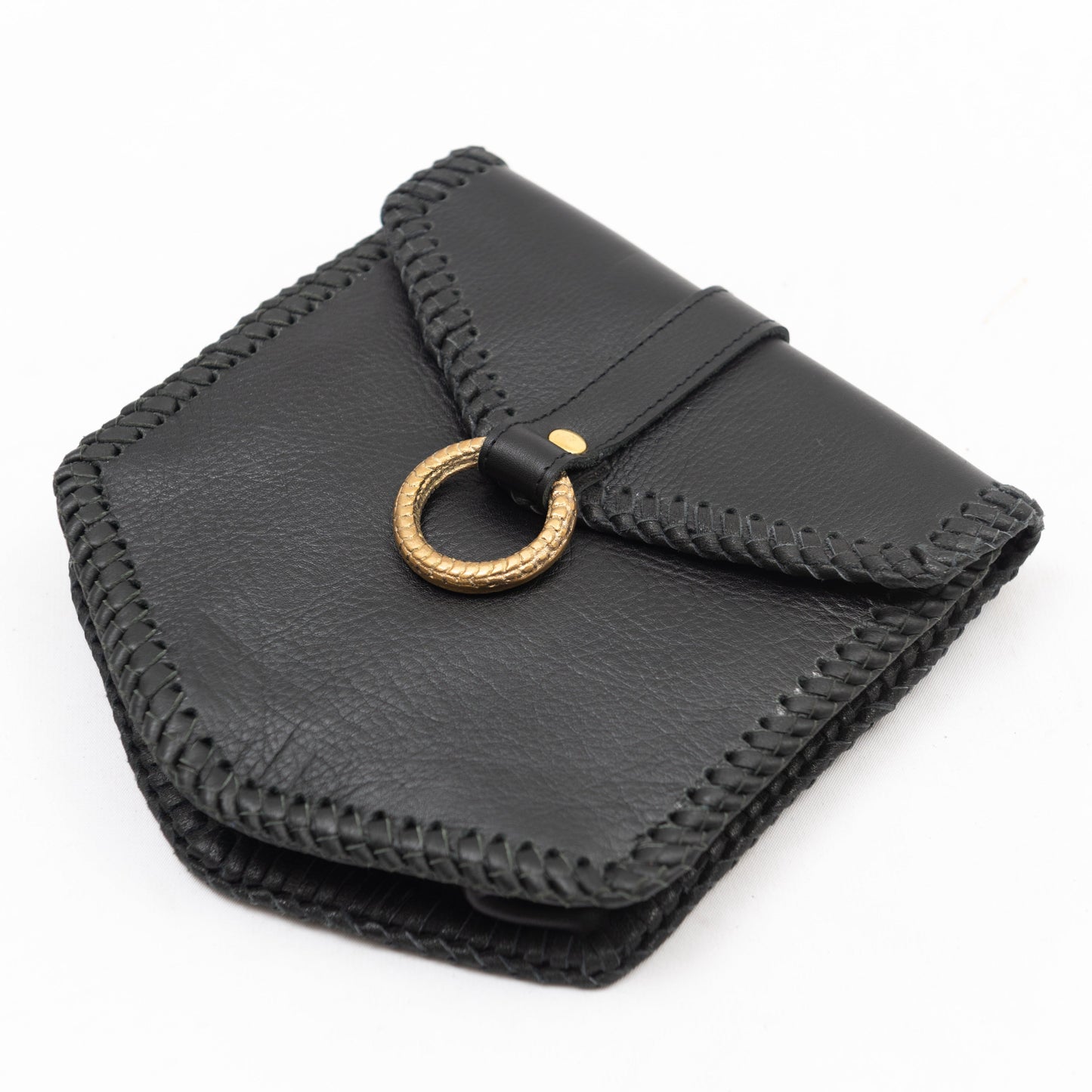 Ziji The Label Festival Pouch, leather bum bag with gold hardware for festivals, hand made small and petite belt bag