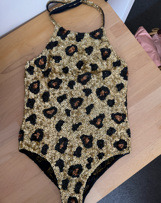 SAMPLE S Leopard Lovers Bodysuit WITH HALTER NECK