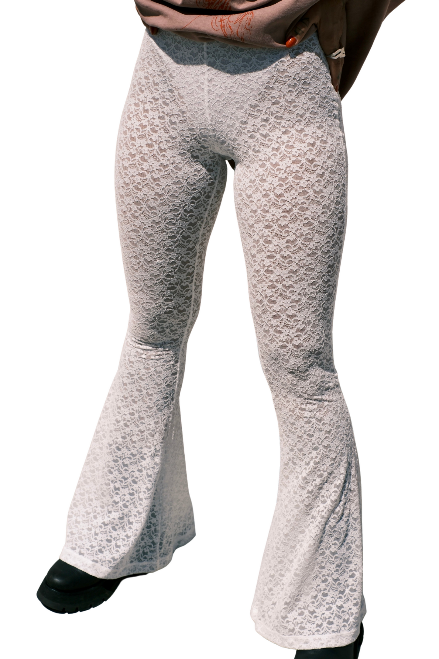 EVOLVE Lace Flares - White
