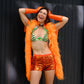 green and black sequin festival triangle top with matching sets for women outfit