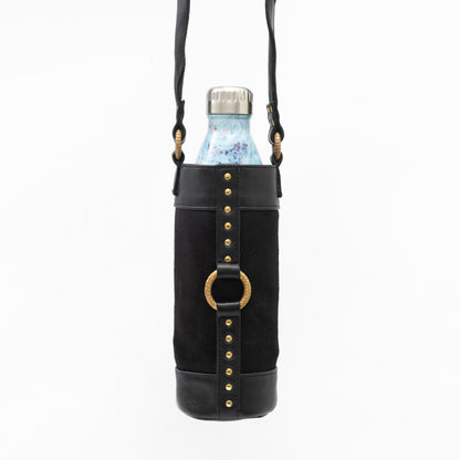 reusable water bottle carry bag with strap to wear crossbody or over the shoulder