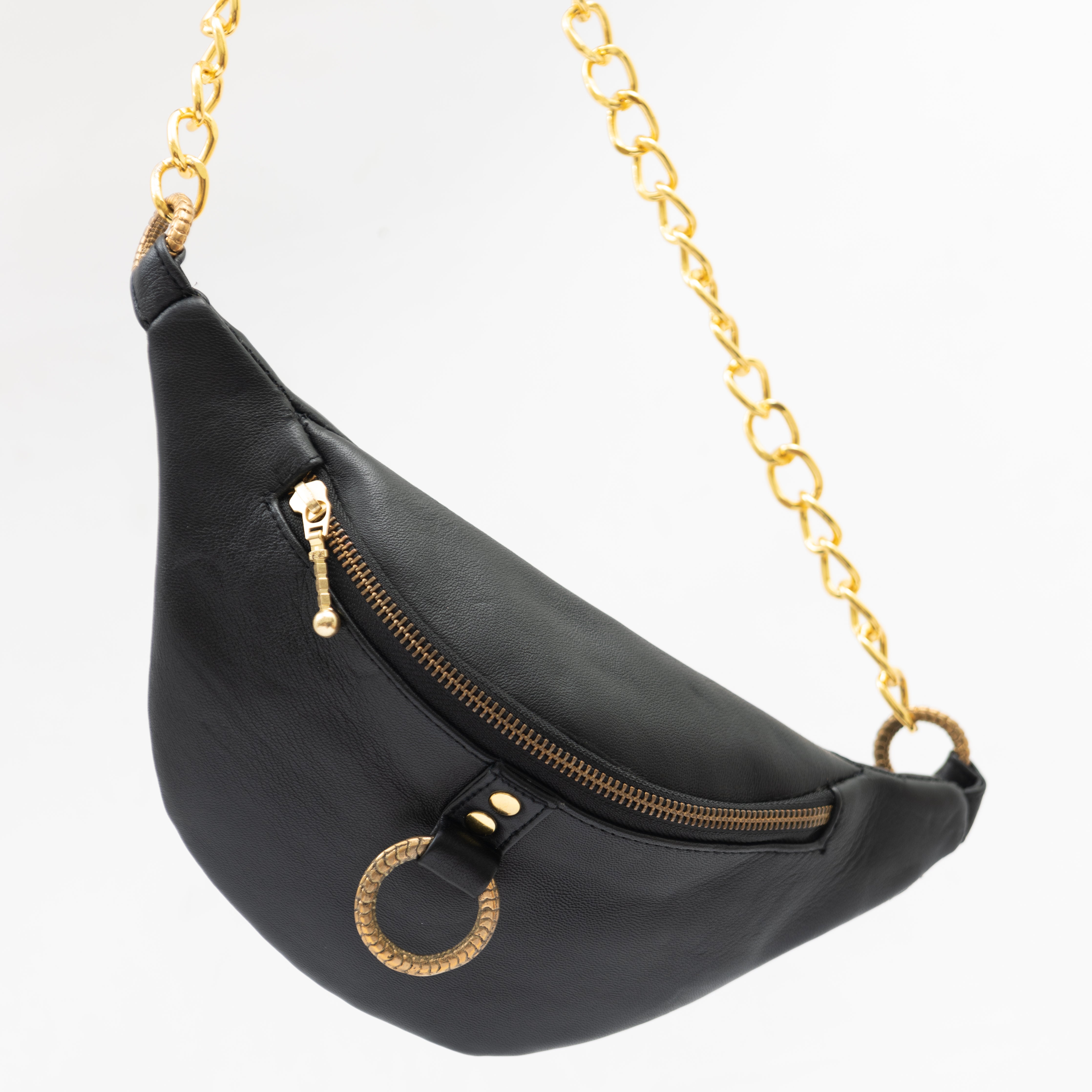 Black festival bum online bag