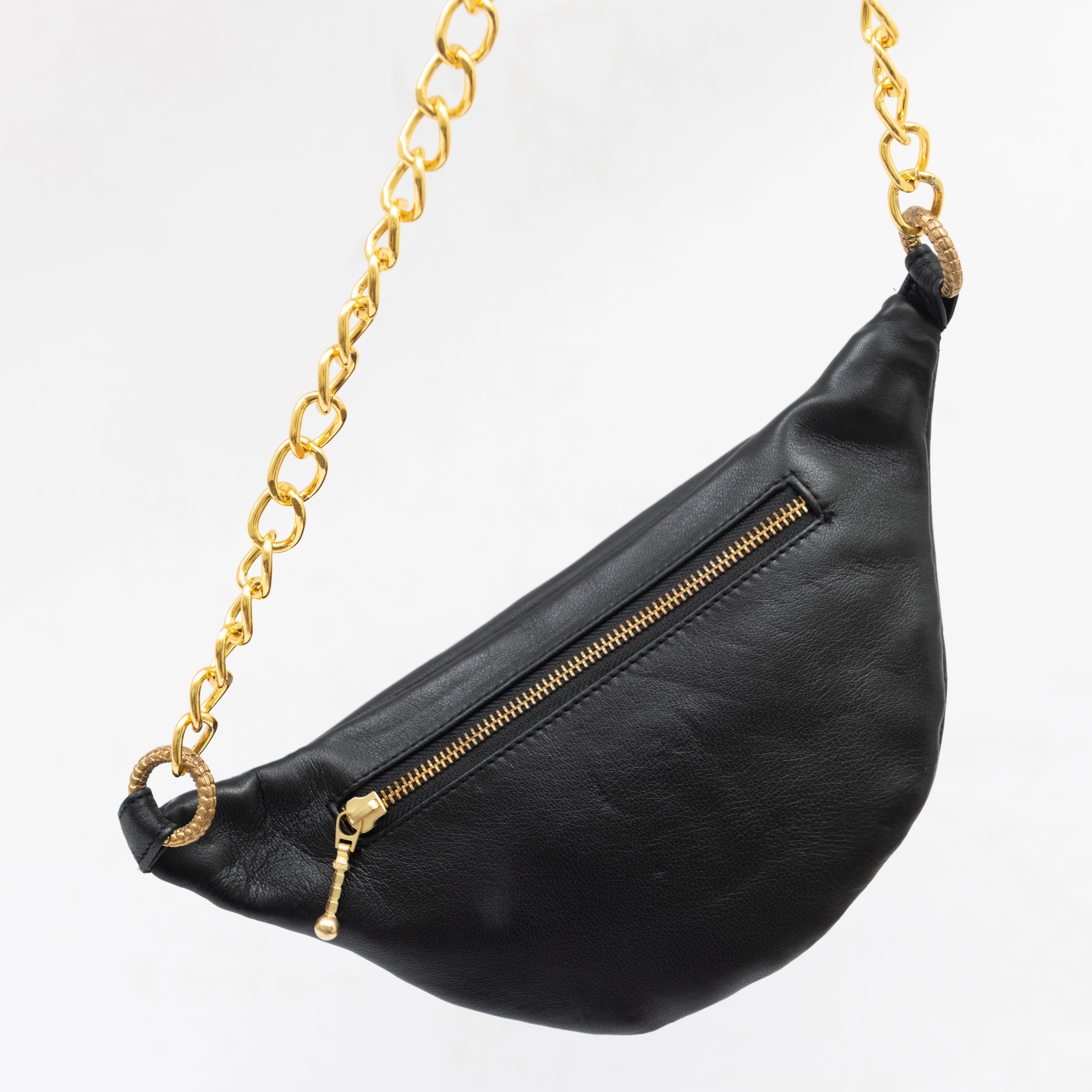 Gold chain bum outlet bag