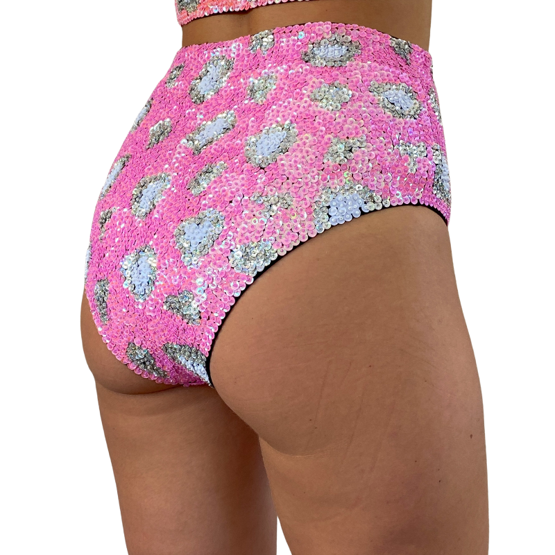 Pink Panther Sequin Hot Pants  Women's Festival Outfits – Ziji The Label
