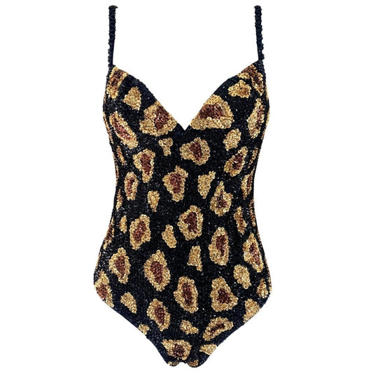 black, gold and brown sequin bodysuit festival one piece for festival outfits.