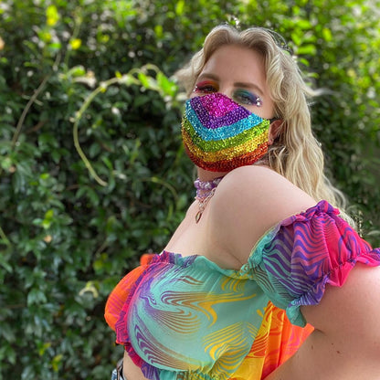 Rainbow Serpent Face Mask | Dust Mask | Sequins | Ziji The Label