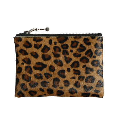 Leopard Print Purse, Ziji The Label, spotted, animal print, silver zip, painted cow hide, zip insert, small, petite, sleek and sexy, feminine, ladies. 